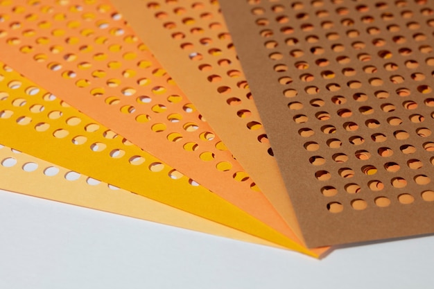 View of perforated sheet of material