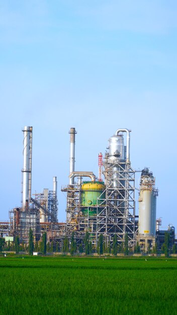 View of the Pertamina Balongan refinery visible from a distance