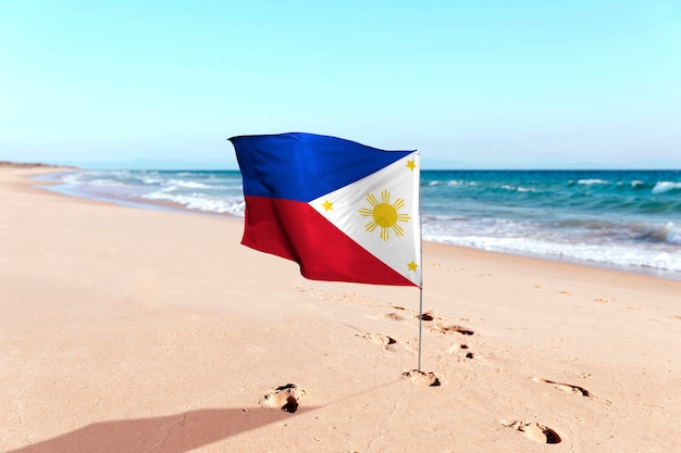 Foto vista della bandiera delle filippine