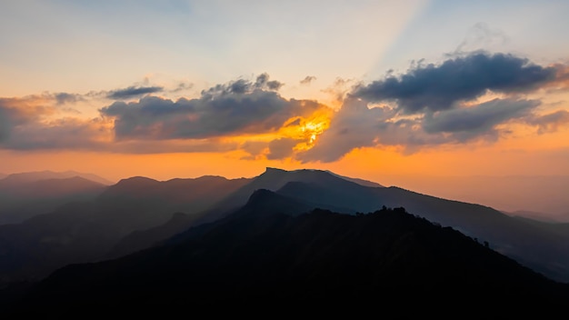 View of Phu Chi Dao or Phu Chee Dao mountain at Chiang Rai Thailand