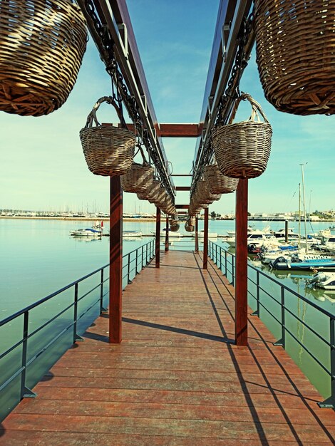 Photo view of pier over sea against sky