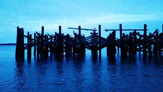 View of pier in sea