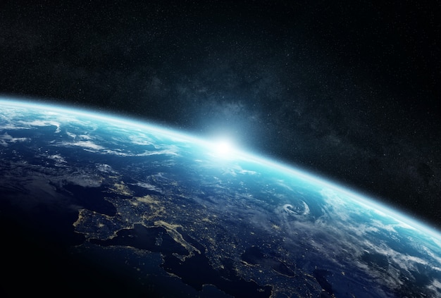view of the planet earth in space