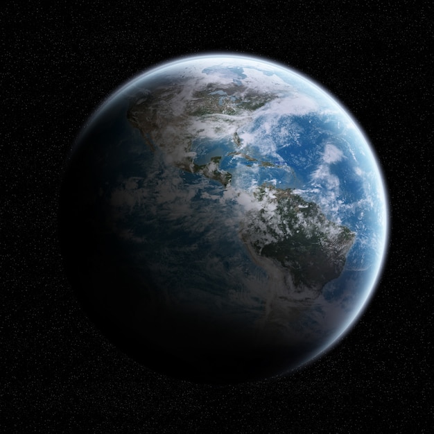 View of the planet Earth in space