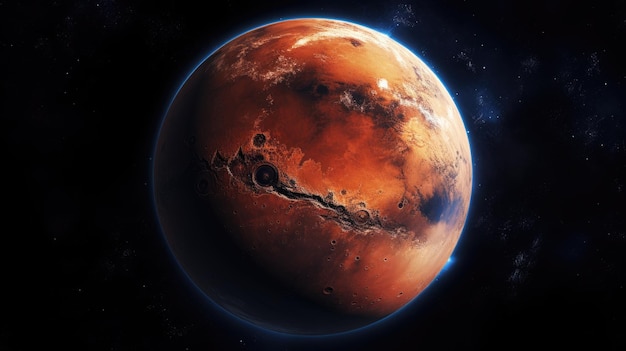 우주에서 화성의 모습