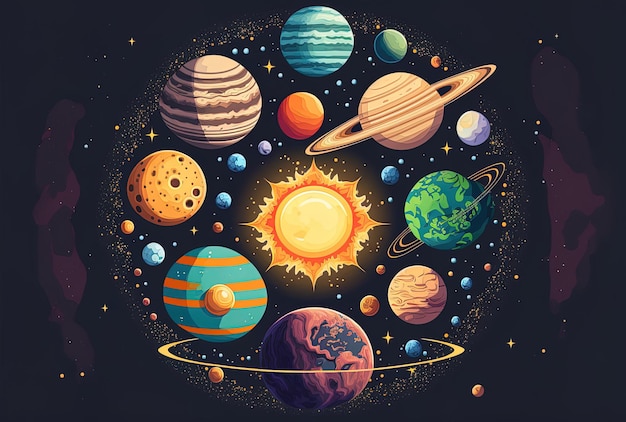 View of the planets in the universe