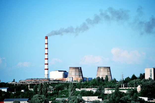 View of plant with pipes in sunny weather