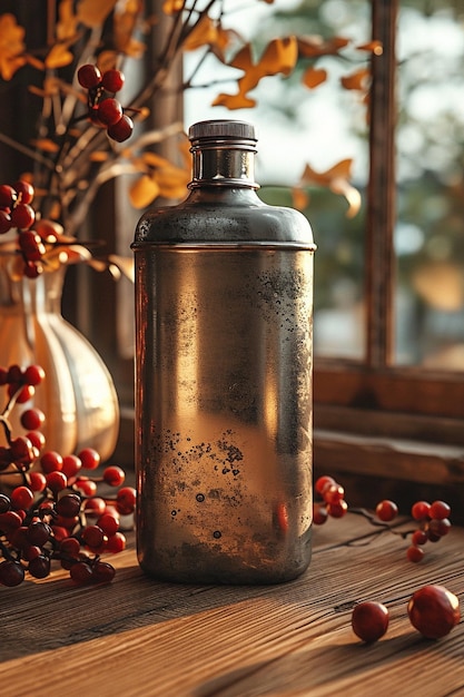 View of the plastic bottle glass bottle mockup image