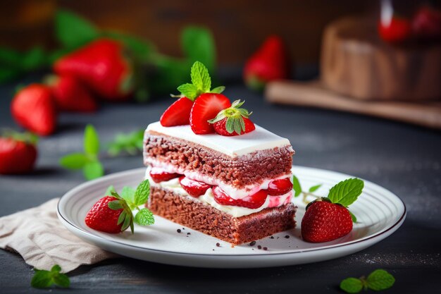 View of plate with delicious and sweet cupcake dessert