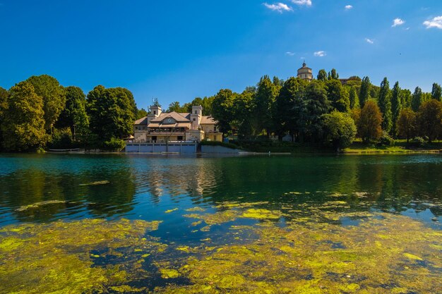 View of po river and old castle in turin italy