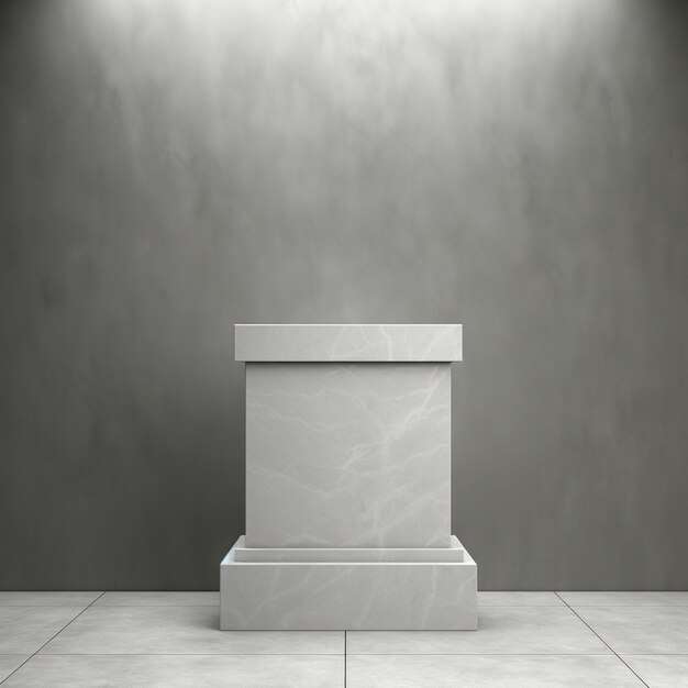 View of podium in monochrome palette