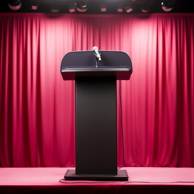 Photo view of podium in monochrome palette