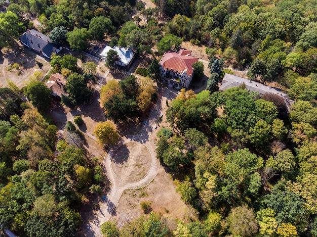 Photo view of the pommer mansion from above