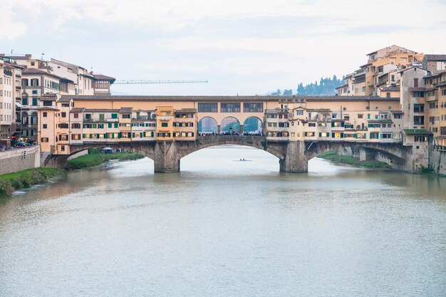 View of ponte vecchio in florence city in twilight