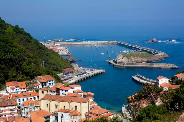 Photo view of the port of cudillero