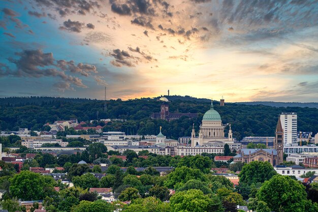 Photo a view of potsdam from belvedere palace