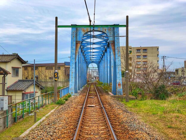 View of railroad tracks against sky