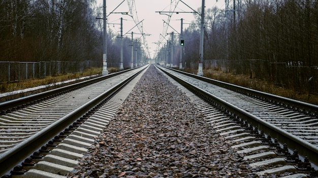 Foto vista dei binari ferroviari