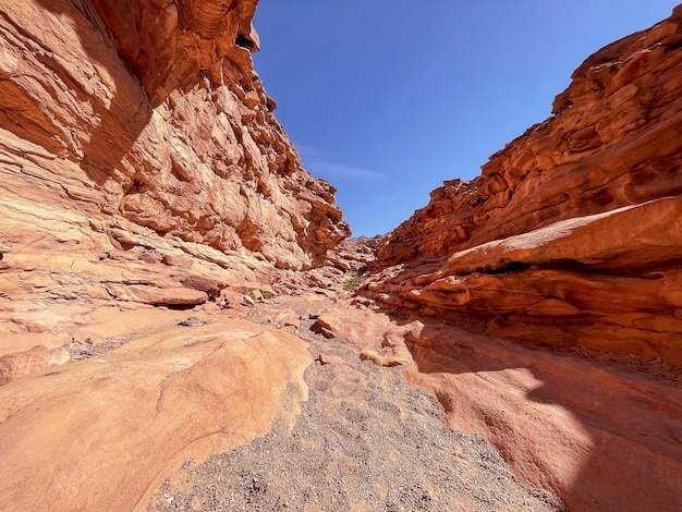 View of Red Salam Canyon in the Sinai desert Egypt