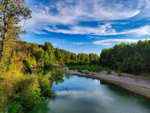 Foto veduta del fiume reno in autunno