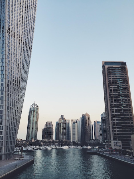 Photo view of river and downtown district