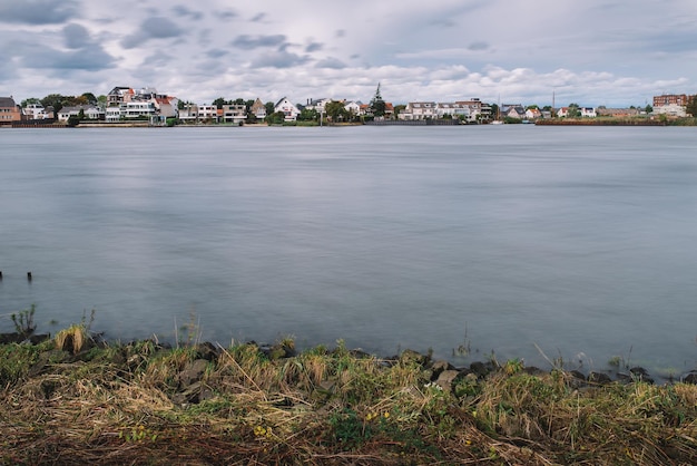 A view of the river from the shore of the new jersey shore