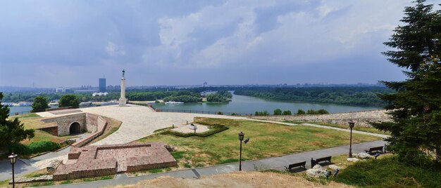 A view of the river ganges from the top of the hill