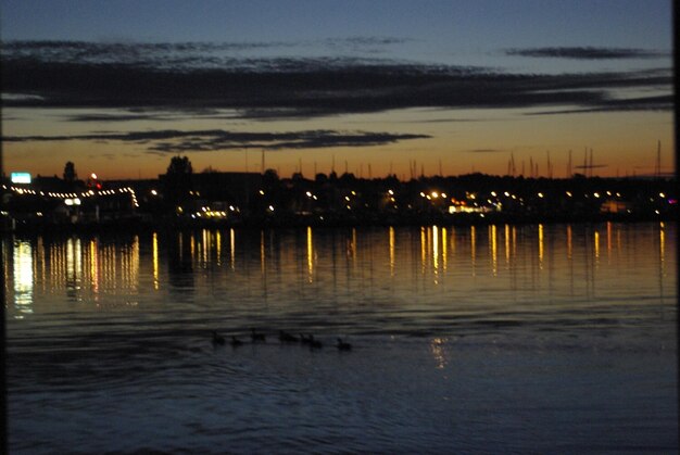 View of river at sunset