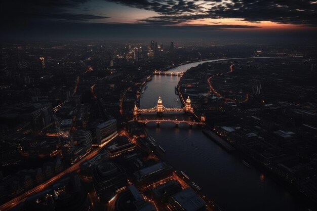 A view of the river thames at night