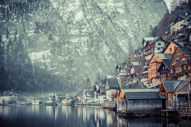 View of river with buildings in background