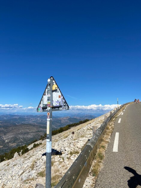 View of road against clear blue sky