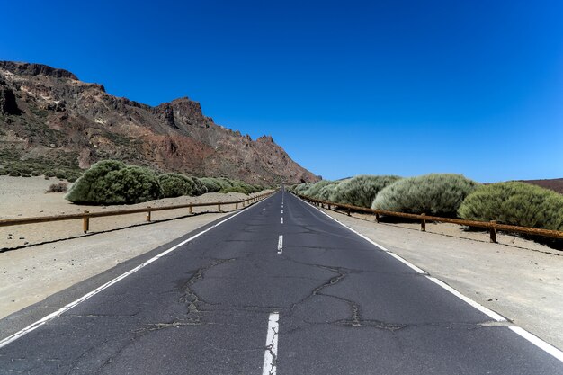 View at the road in Teide National Park, Spain