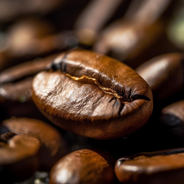 View of roasted coffee beans