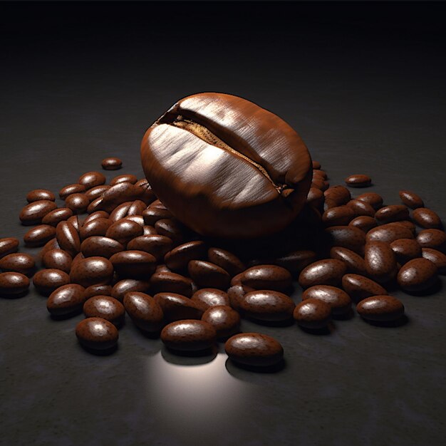 Photo view of roasted coffee beans