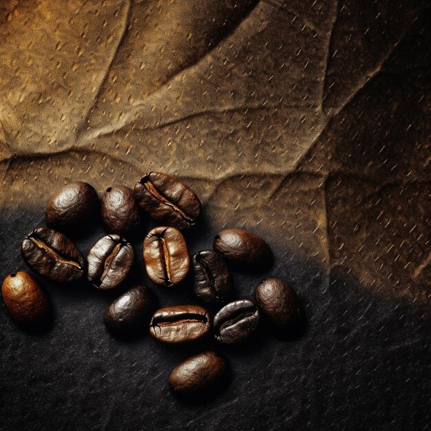 View of roasted coffee beans