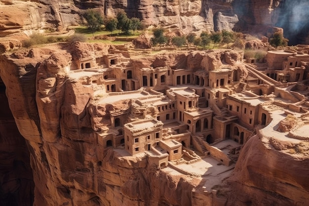 A view of the rock city of petra, jordan.