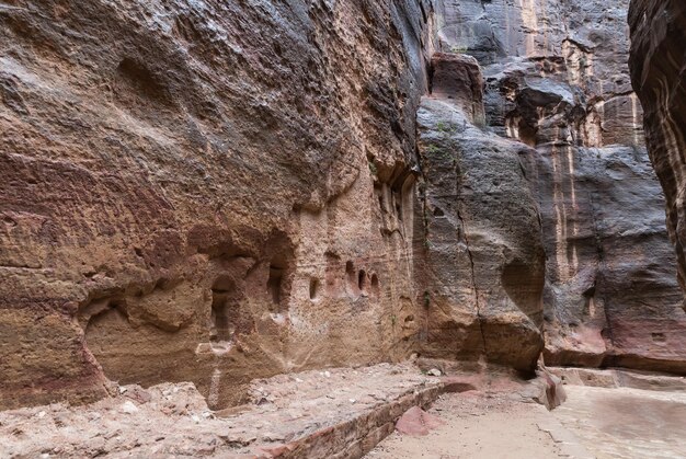 View of rock formations in cave