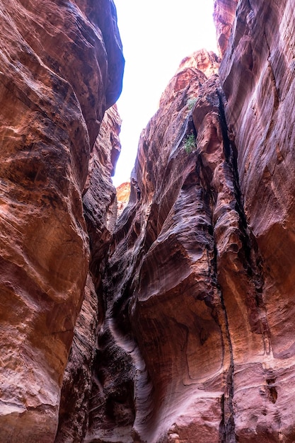 View of rocks and mountains in Petra Jordan