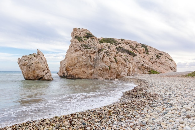 View of a rocky coast in the morning