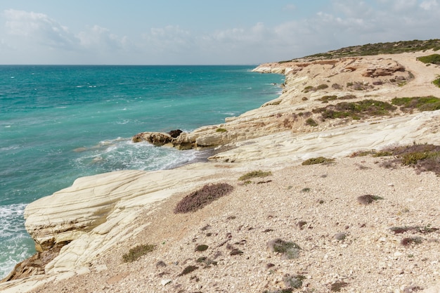 View of a rocky coast in the morning