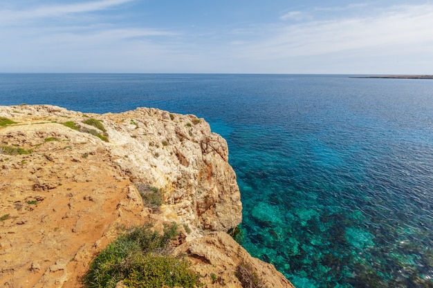 View of a rocky coast in the morning