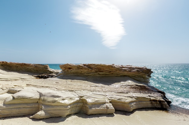 View of a rocky coast in the morning