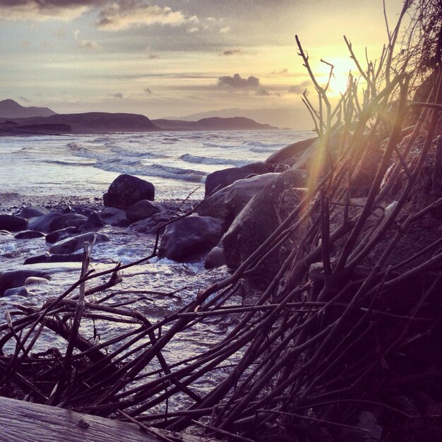 Photo view of rocky coastline