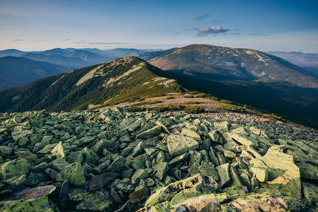 A view of a rocky mountain