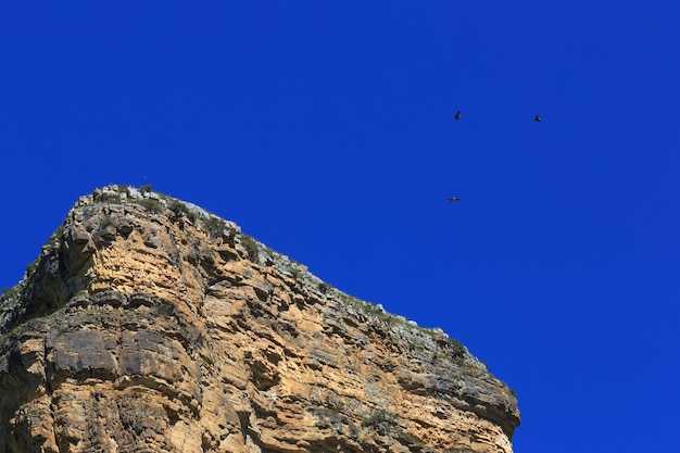 View of the rocky ridge in the North Caucasus in Russia