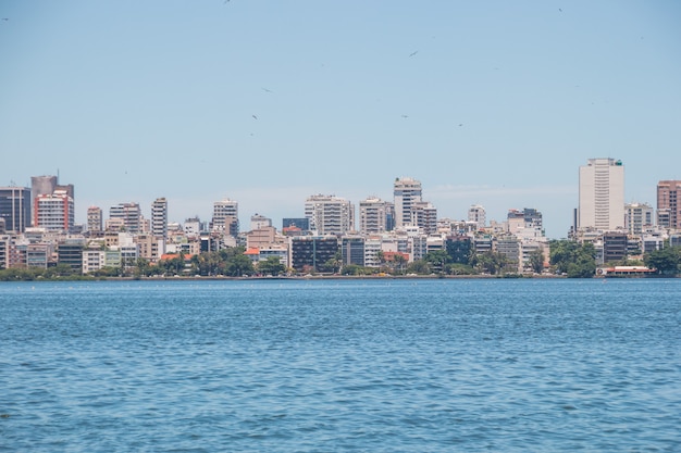 View of rodrigo de freitas lagoon in Rio de Janeiro Brazil.