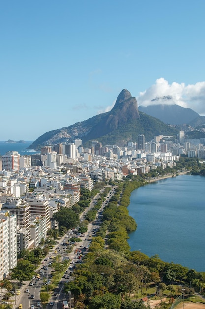 View of the rodrigo de freitas lagoon in Rio de Janeiro