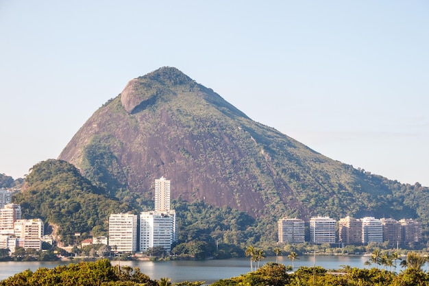 View of the rodrigo de freitas lagoon in Rio de Janeiro