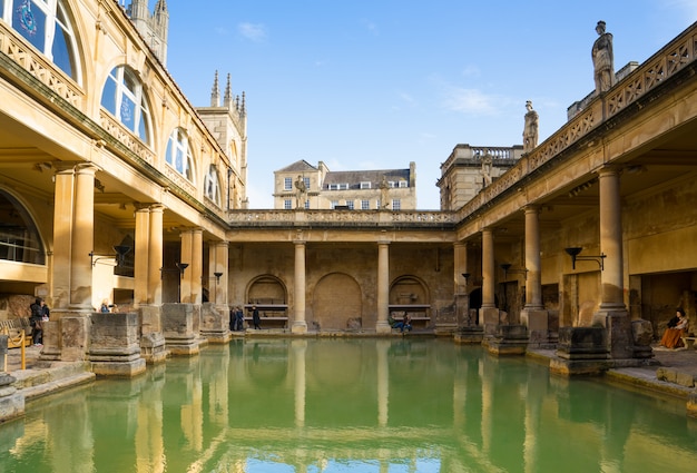 Vista delle terme romane a bath, regno unito