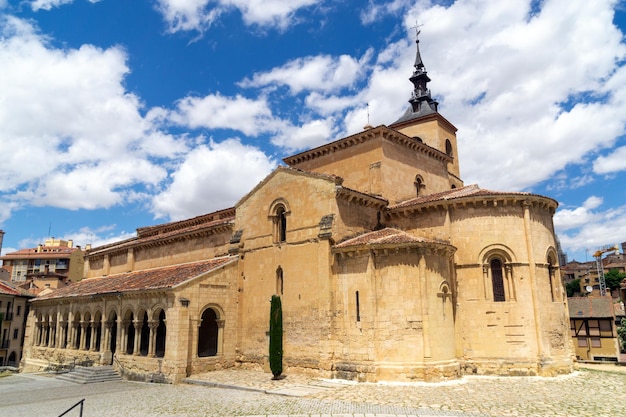 View of the romanesque church of san milln 12th century segovia castile and leon spain